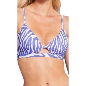 NWT Purple & White Keyhole zebra print bralette by Shade & Shore.